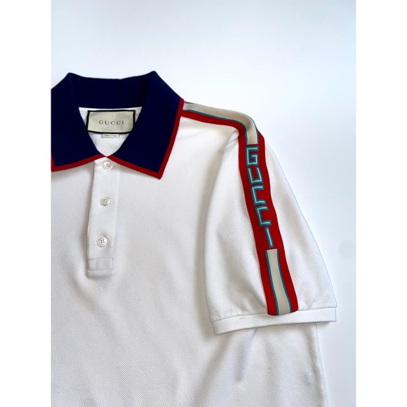 Authentic Men's Gucci Cotton polo with Gucci stripe asain 3xl - Picture 5 of 11